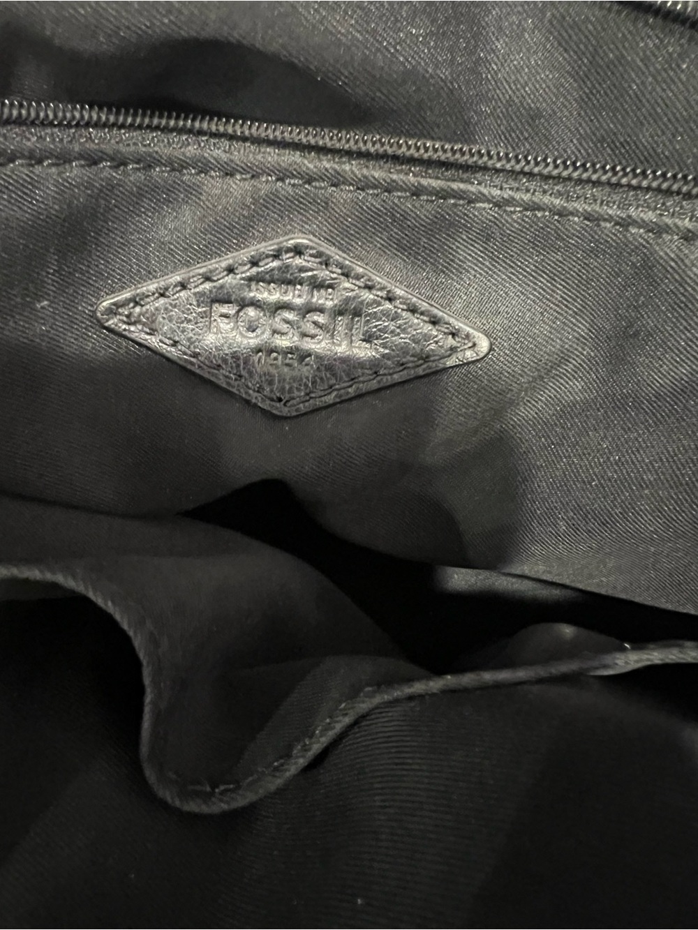 Fossil Black Leather Tote - Picture 5 of 5